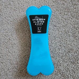 Vintage Umbra BowWow Playing Cards -Dog Bone Shaped Cards in Blue Case- Full Set